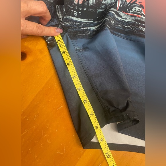 Burnside Men's Aqua Scenic Stretch Swim Board Shorts NWT - Picture 11 of 12